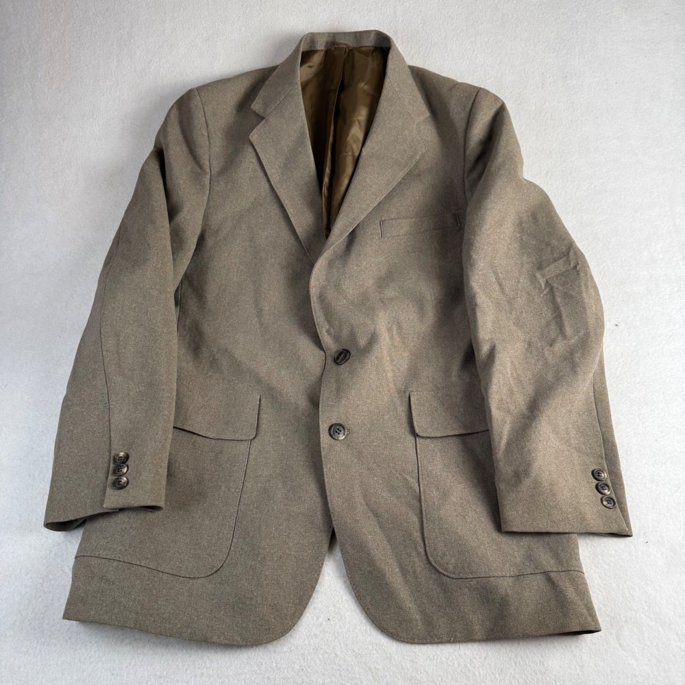 Levis Menswear Action Suit Sta-Prest Blazer Tan 40R Vintage Sport Coat Mens